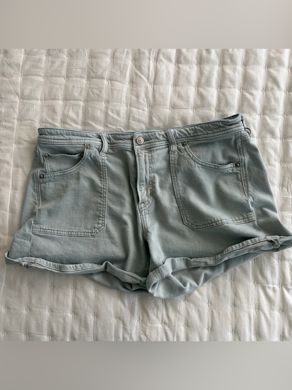 American Eagle Outfitters Light sage green Wash Denim Shorts